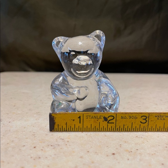 BLOCK Teddy Bear With Heart 24% Lead Crystal Figurine Paperweight Germany - Picture 5 of 9
